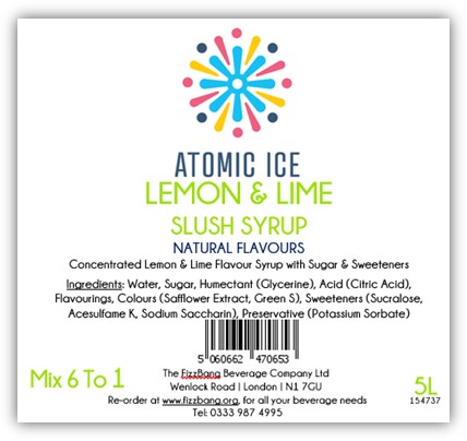 Bottle Label Atomic Ice Lemon and Lime
