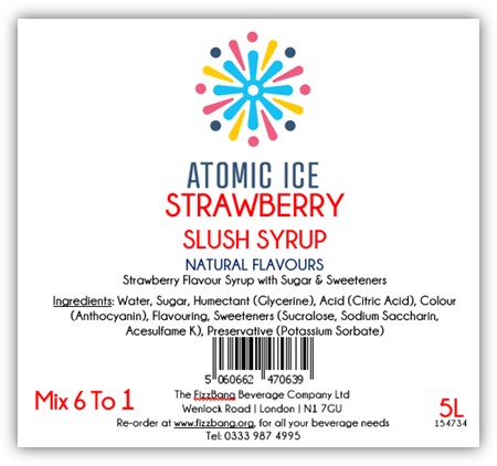 Bottle Label Atomic Ice Strawberry