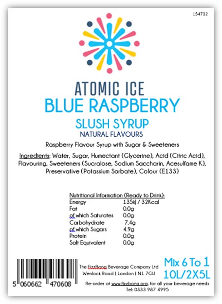 Box Label Atomic Ice Blue Raspberry