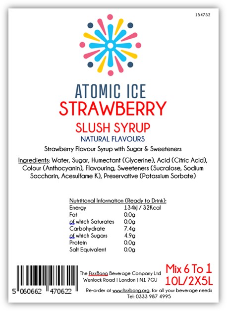 Box Label Atomic Ice Strawberry